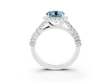 White gold Round Cut Halo Pavé Diamond Engagement Ring with Split Shank and Four-Prong Setting_3