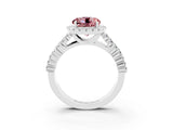 White gold Round Cut Halo Pavé Diamond Engagement Ring with Split Shank and Four-Prong Setting_3