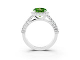 White gold Round Cut Halo Pavé Diamond Engagement Ring with Split Shank and Four-Prong Setting_3