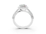 White gold Round Cut Halo Pavé Diamond Engagement Ring with Split Shank and Four-Prong Setting_3
