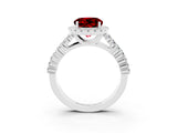 White gold Round Cut Halo Pavé Diamond Engagement Ring with Split Shank and Four-Prong Setting_3