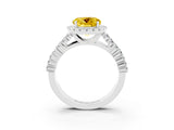 White gold Round Cut Halo Pavé Diamond Engagement Ring with Split Shank and Four-Prong Setting_3