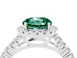 White gold Round Cut Halo Pavé Diamond Engagement Ring with Split Shank and Four-Prong Setting_4