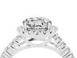 White gold Round Cut Halo Pavé Diamond Engagement Ring with Split Shank and Four-Prong Setting_4