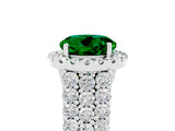 White gold Round Cut Halo Pavé Diamond Engagement Ring with Split Shank and Four-Prong Setting_5