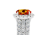 White gold Round Cut Halo Pavé Diamond Engagement Ring with Split Shank and Four-Prong Setting_5