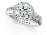White gold Round Cut Halo Pave Band Four-Prong Ring_73