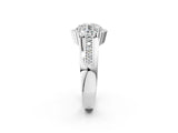 White gold Round Cut Halo Pave Band Four-Prong Ring_76