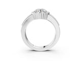 White gold Round Cut Halo Pave Band Four-Prong Ring_77