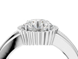 White gold Round Cut Halo Pave Band Four-Prong Ring_78