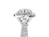 White gold Round Cut Halo Pave Band Four-Prong Setting Ring_38
