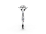 White gold Round Cut Halo Pave Band Four-Prong Setting Ring_39