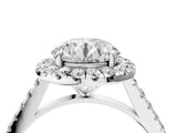 White gold Round Cut Halo Pave Diamond Engagement Ring with Four-Prong Setting_12