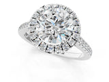 White gold Round Cut Halo Pave Diamond Engagement Ring with Four-Prong Setting_9