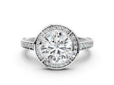 White gold Round Cut Halo Pave Split Shank Prong Setting Ring_44