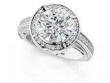 White gold Round Cut Halo Pave Split Shank Prong Setting Ring_45