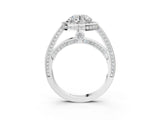 White gold Round Cut Halo Pave Split Shank Prong Setting Ring_47