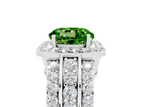 White gold Round Cut Halo Peridot Ring with Round  Split Shank and Prong Setting_17