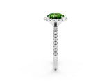 White gold Round Cut Halo Round Diamond Pavé Band Four-Prong Ring_2