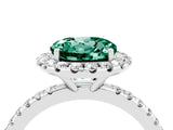 White gold Round Cut Halo Round Diamond Pavé Band Four-Prong Ring_4