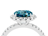 White gold Round Cut Halo Round Diamond Pavé Band Four-Prong Ring_4