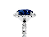 White gold Round Cut Halo Round Diamond Pavé Band Four-Prong Ring_5