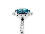 White gold Round Cut Halo Round Diamond Pavé Band Four-Prong Ring_5