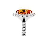 White gold Round Cut Halo Round Diamond Pavé Band Four-Prong Ring_5