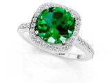 White gold Round Cut Halo Round Diamond Pavé Band with Four-Prong Setting_1