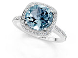 White gold Round Cut Halo Round Diamond Pavé Band with Four-Prong Setting_1