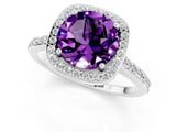 White gold Round Cut Halo Round Diamond Pavé Band with Four-Prong Setting_1