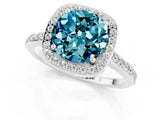 White gold Round Cut Halo Round Diamond Pavé Band with Four-Prong Setting_1
