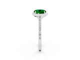 White gold Round Cut Halo Round Diamond Pavé Band with Four-Prong Setting_2