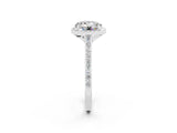 White gold Round Cut Halo Round Diamond Pavé Band with Four-Prong Setting_2