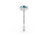 White gold Round Cut Halo Round Diamond Pavé Band with Four-Prong Setting_2