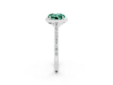 White gold Round Cut Halo Round Diamond Pavé Band with Four-Prong Setting_2