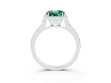 White gold Round Cut Halo Round Diamond Pavé Band with Four-Prong Setting_3