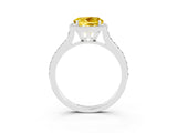 White gold Round Cut Halo Round Diamond Pavé Band with Four-Prong Setting_3