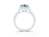 White gold Round Cut Halo Round Diamond Pavé Band with Four-Prong Setting_3