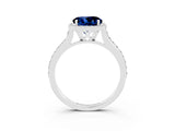 White gold Round Cut Halo Round Diamond Pavé Band with Four-Prong Setting_3