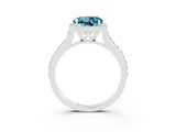 White gold Round Cut Halo Round Diamond Pavé Band with Four-Prong Setting_3