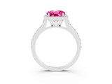 White gold Round Cut Halo Round Diamond Pavé Band with Four-Prong Setting_3