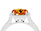 White gold Round Cut Halo Round Diamond Pavé Band with Four-Prong Setting_4