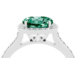 White gold Round Cut Halo Round Diamond Pavé Band with Four-Prong Setting_4