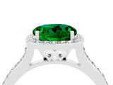 White gold Round Cut Halo Round Diamond Pavé Band with Four-Prong Setting_4