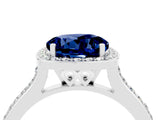 White gold Round Cut Halo Round Diamond Pavé Band with Four-Prong Setting_4