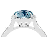 White gold Round Cut Halo Round Diamond Pavé Band with Four-Prong Setting_4