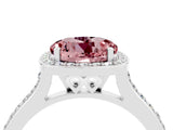 White gold Round Cut Halo Round Diamond Pavé Band with Four-Prong Setting_4
