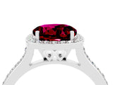 White gold Round Cut Halo Round Diamond Pavé Band with Four-Prong Setting_4