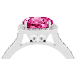 White gold Round Cut Halo Round Diamond Pavé Band with Four-Prong Setting_4